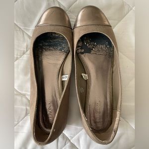cute metallic toe comfy flats